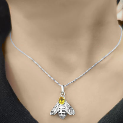 Dije De Abeja En Plata 950, Con Circon