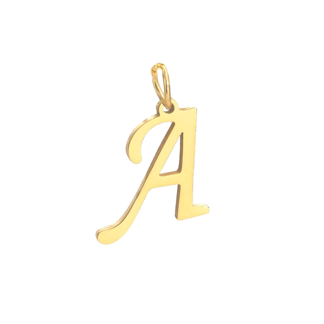 Dije Letra  , Inicial Nombre En Corsiva  Oro 18 K