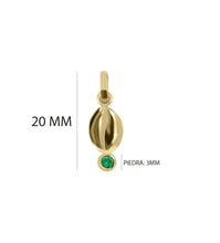 Cargar imagen en el visor de la galería, Dije De Pepa De Café En Oro 18k Con Esmeralda
