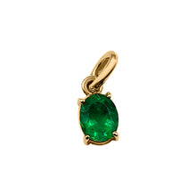 Cargar imagen en el visor de la galería, Dije Oro Amarillo 18k Ovalo Esmeralda

