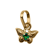 Cargar imagen en el visor de la galería, Dije Mariposa 18k peq Esmeralda
