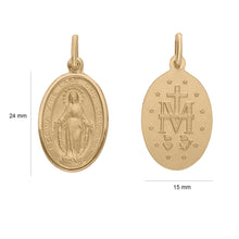 Cargar imagen en el visor de la galería, Medalla Virgen De Los Milagros En Oro Amarillo 18k
