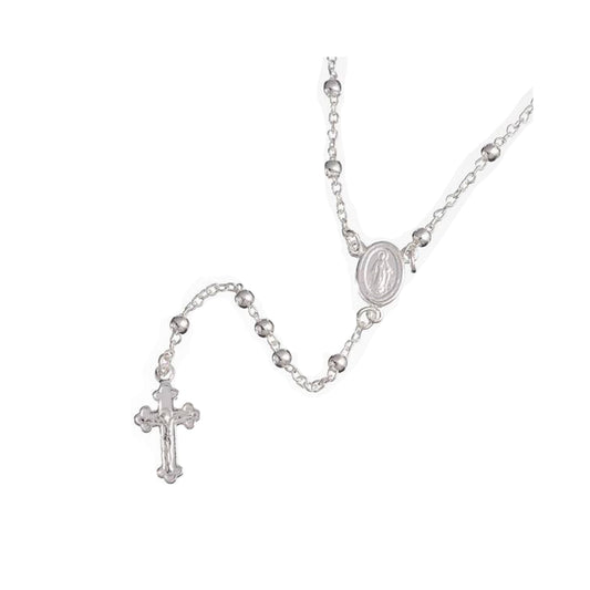 Rosario en Oro Blanco 18 k