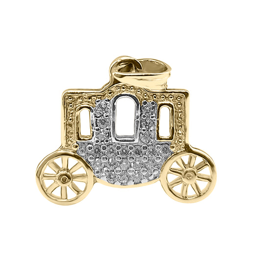 Dije Carruaje en Oro 18k y Circones