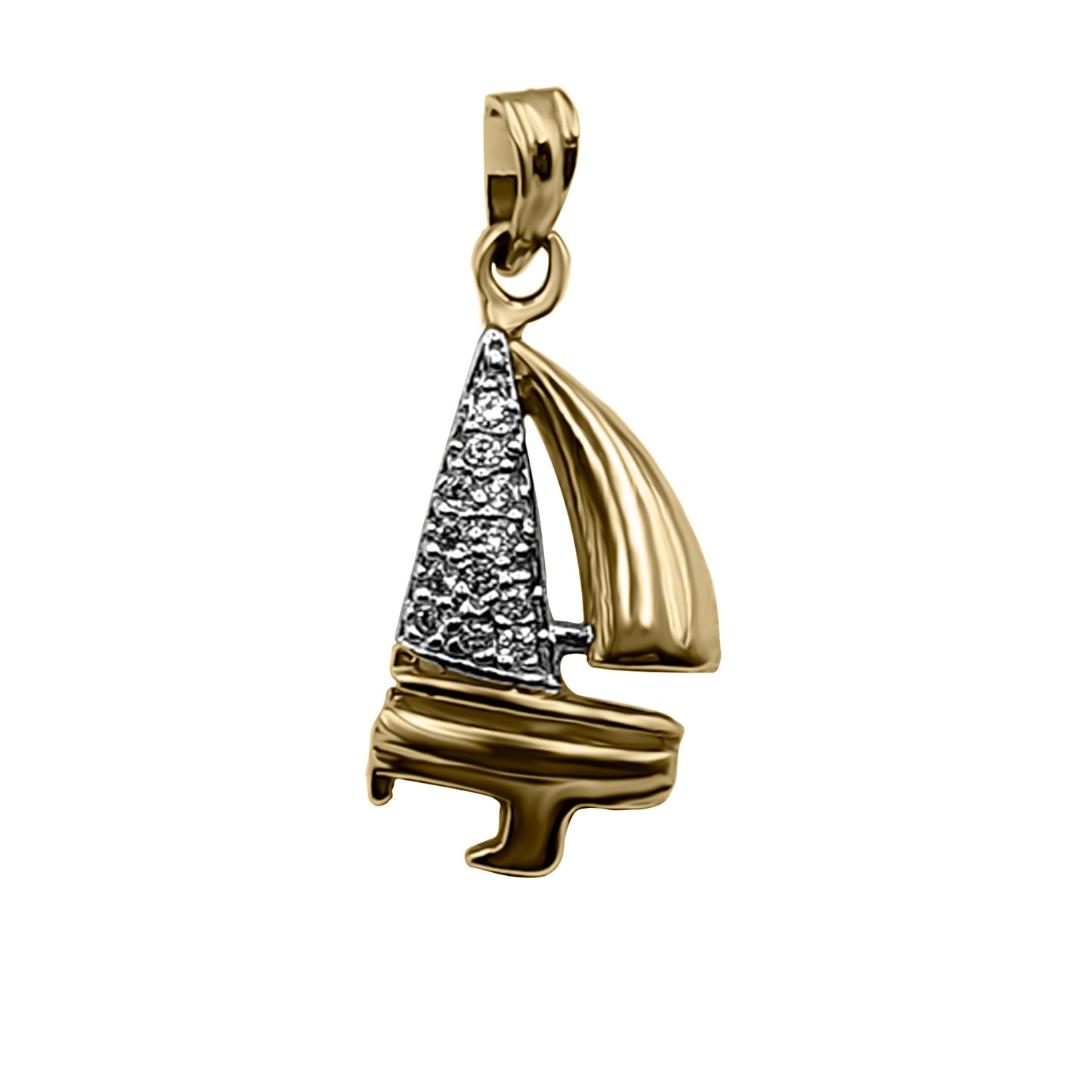 Dije Velero en Oro Amarillo 18k