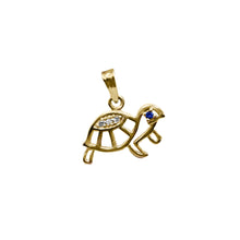 Cargar imagen en el visor de la galería, Dije Tortuga  en Oro Amarillo 18k con Circones

