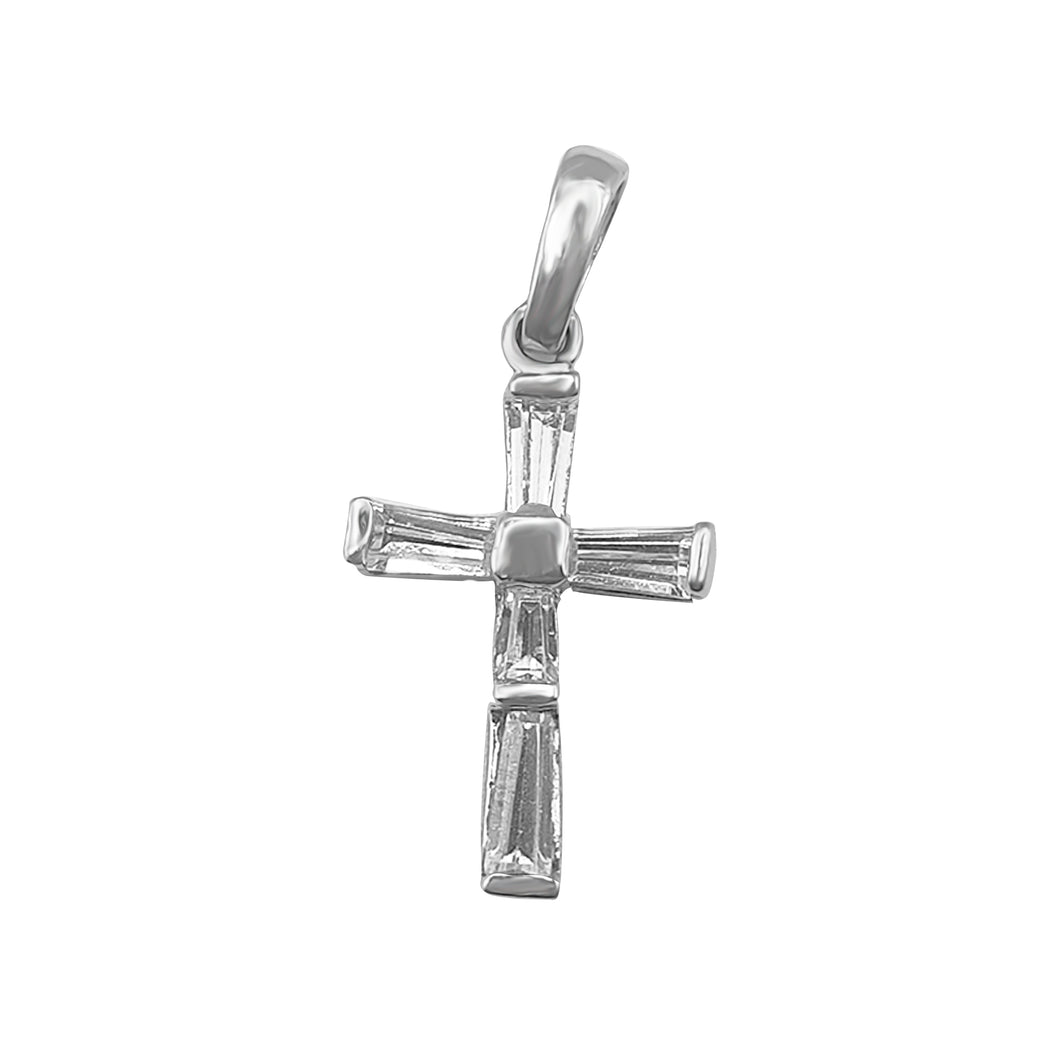 Cruz Circones Oro Blanco 18k