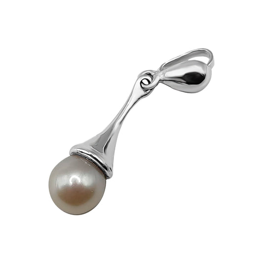 Perla Péndulo Oro Blanco 18 k