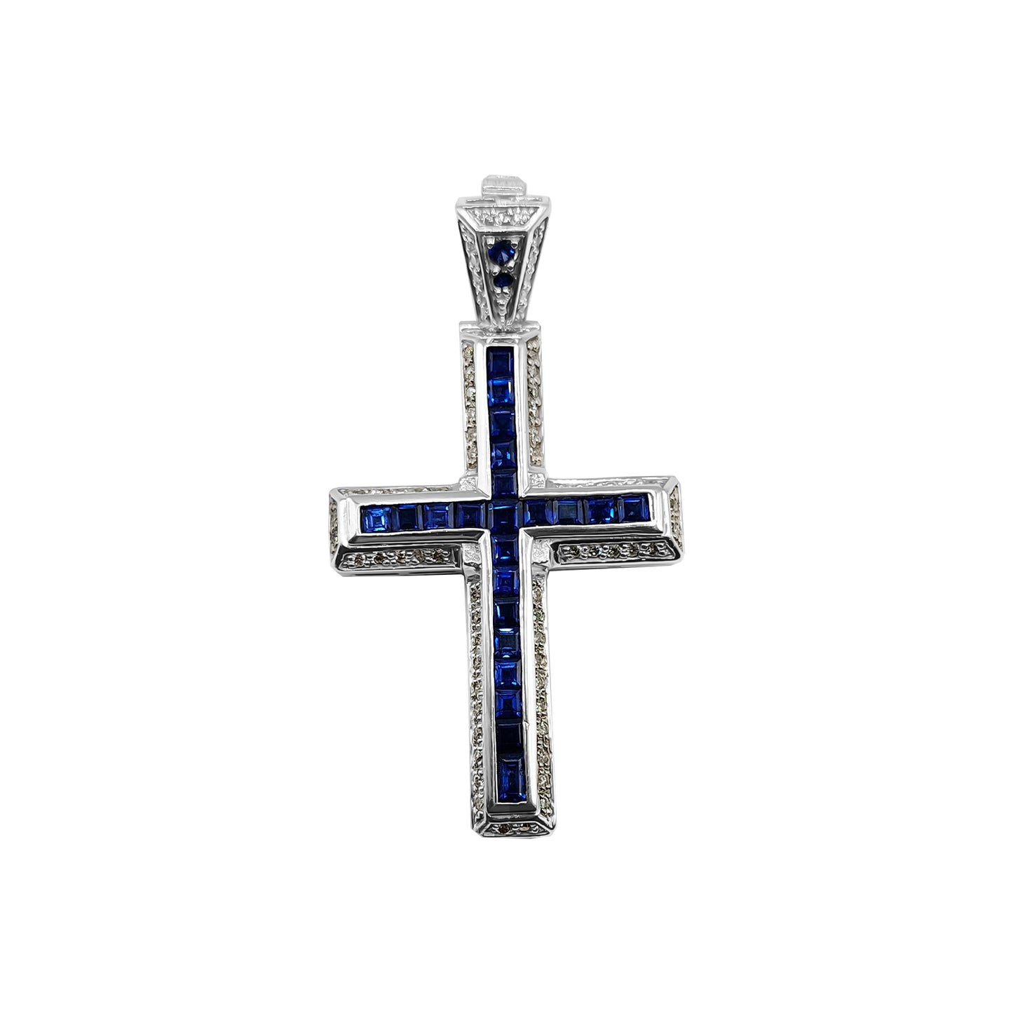 Cruz Blanca Obispo Grande Oro blanco 18k