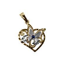 Cargar imagen en el visor de la galería, Dije Mariposa  2 Oros 18 k Corazon
