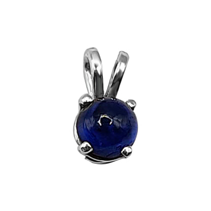 Dije Solitario Zafiro Oro Blanco 18k