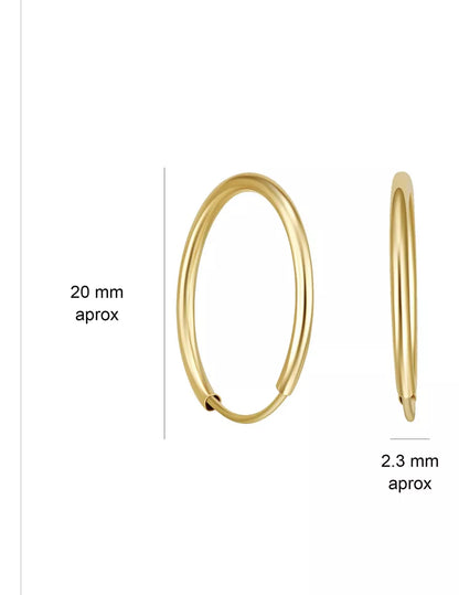 Candongas, Aretes Clásicos De Oro 18k Topos Dama, Mujer