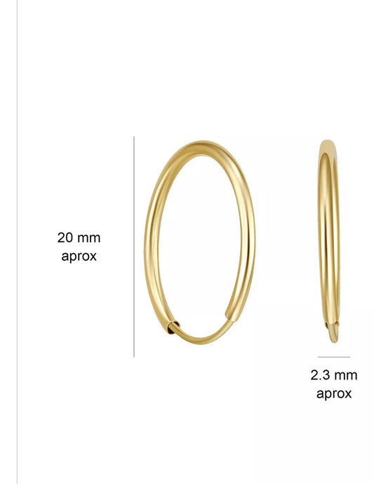Candongas, Aretes Clásicos De Oro 18k Topos Dama, Mujer