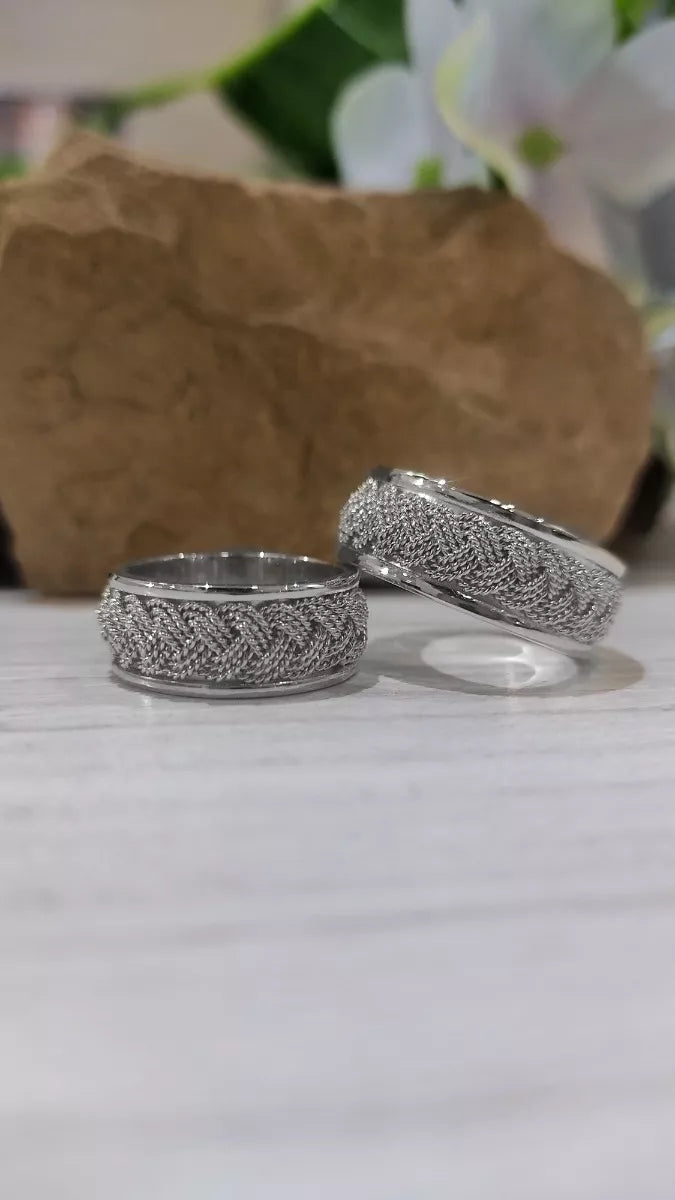 Argolla De Boda En Plata Precio Por C/u + Estuche + Envio