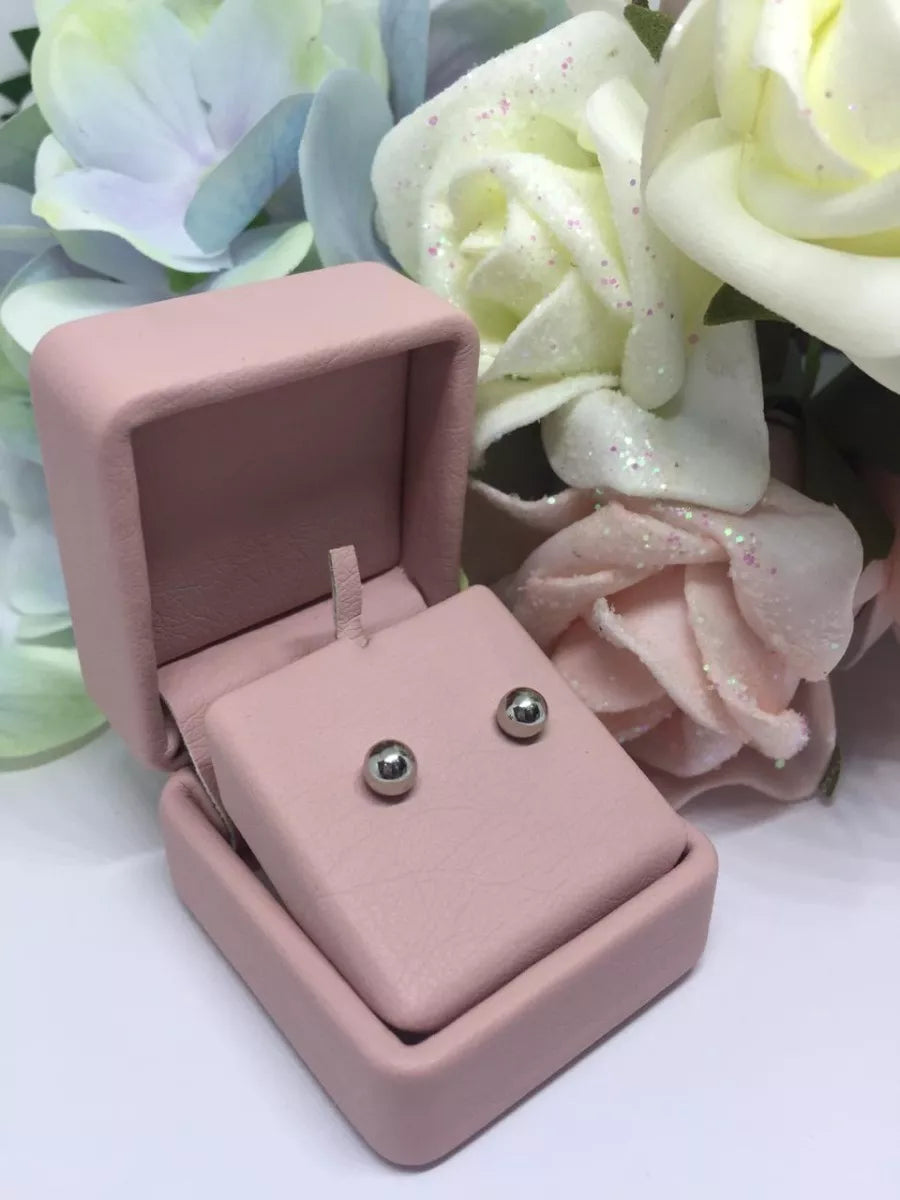 Topos Aretes Plata Dama efecto Baño De Oro Blanco Rodio Mujer