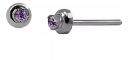 Aretes Para Bebe En Oro Blanco 18k, Con gemas