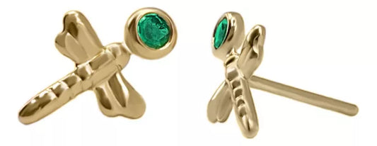 Topos Libélulas Sistema De Seguridad En Oro 18k Y gema