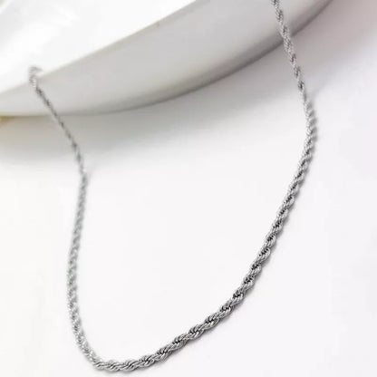 Cadena Tejido Cordón Plata 925 Niña,dama