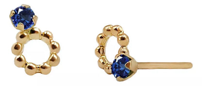 Aretes En Oro Amarillo 18k Con gema