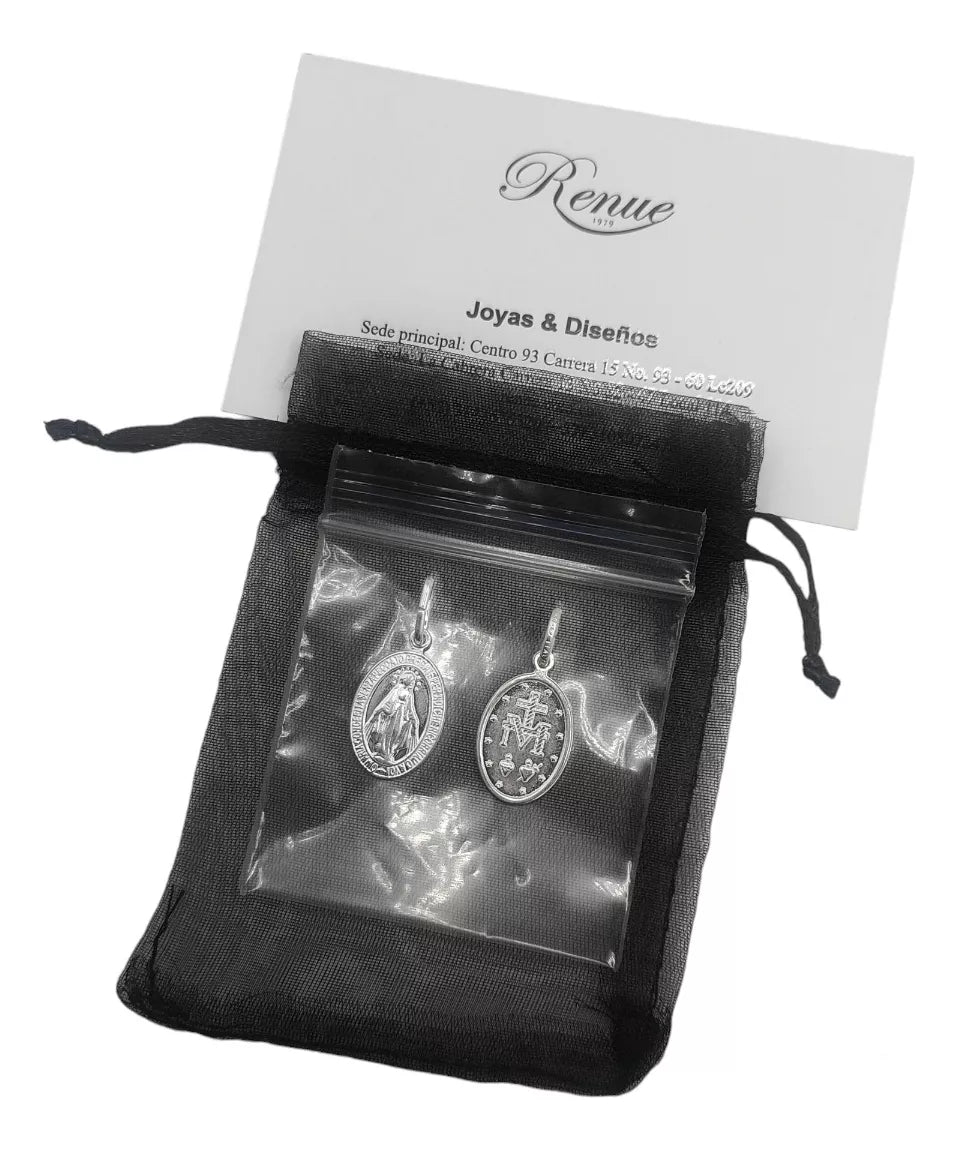 Dije Medalla Virgen De Los Milagros Plata 925
