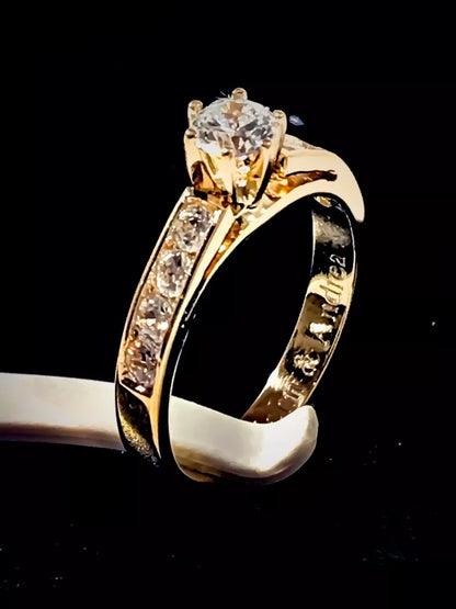 Anillo De Compromiso Y Pisargolla Oro 18k Matrimonio