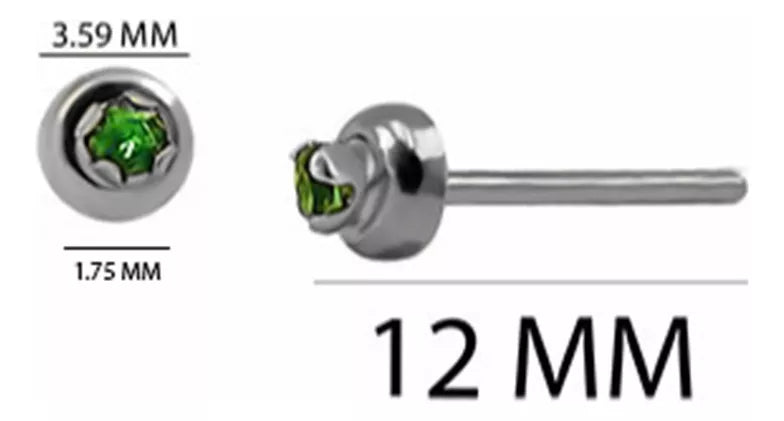 Aretes Para Bebe En Oro Blanco 18k, Con gemas