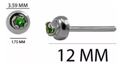 Aretes Para Bebe En Oro Blanco 18k, Con gemas