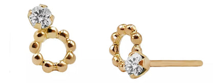 Aretes En Oro Amarillo 18k Con gema
