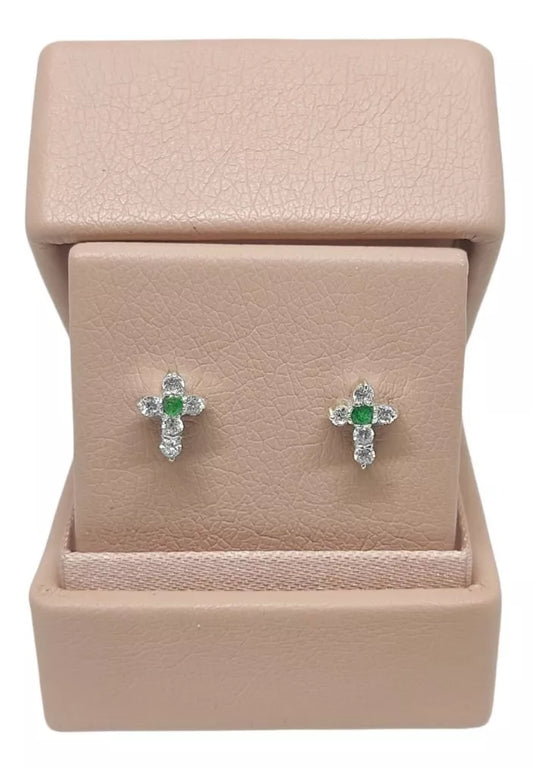 Topos Con Esmeralda Colombiana En Plata