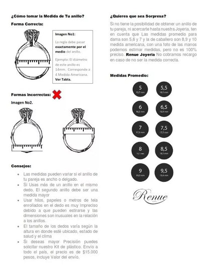 Anillo  de Compromiso en Plata C/U