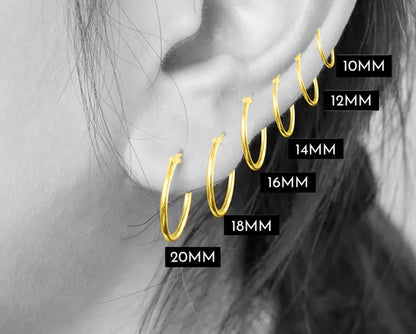 Candongas, Aretes Clásicos De Oro 18k Topos Dama, Mujer