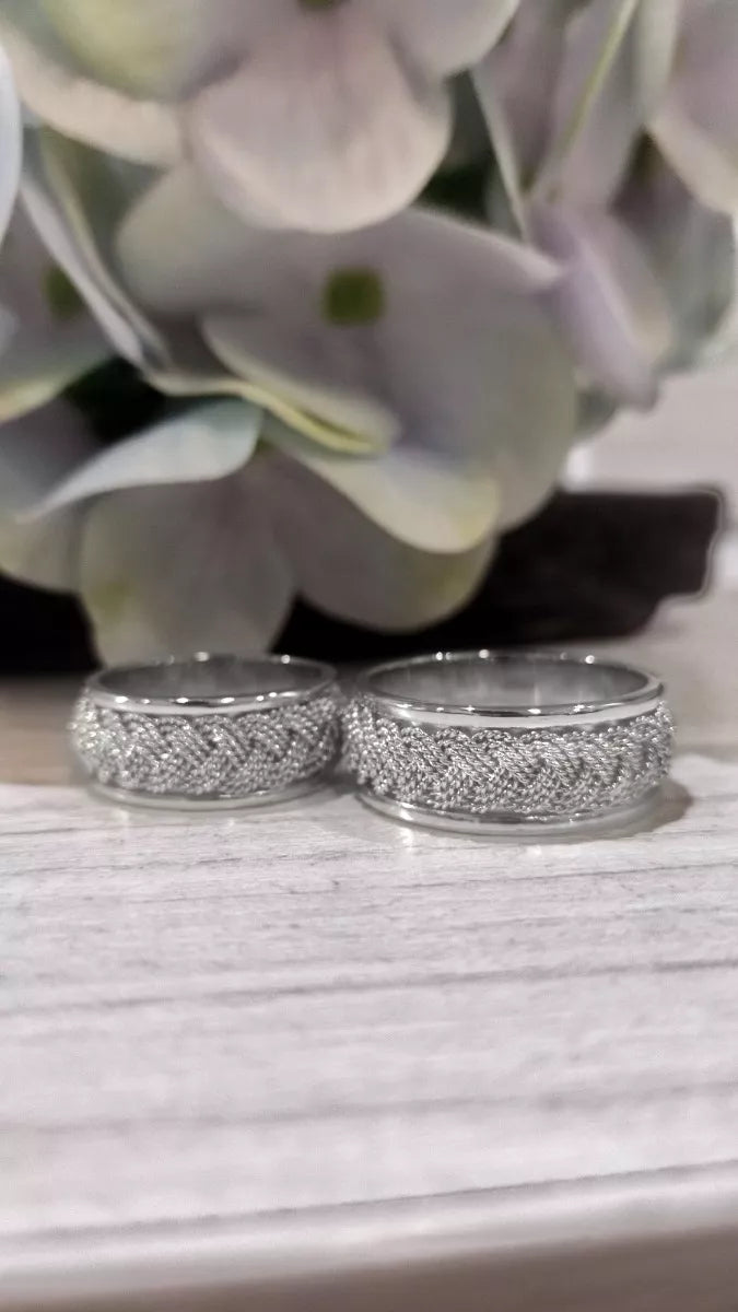 Argolla De Boda En Plata Precio Por C/u + Estuche + Envio