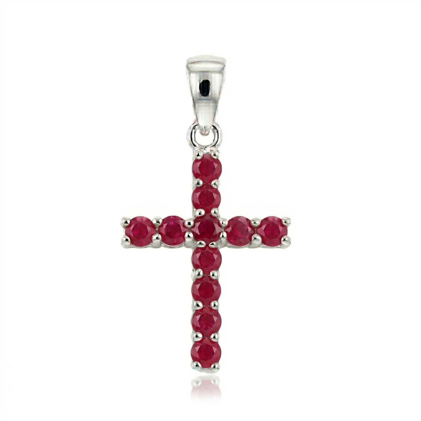 Cruz en  Plata  con Gemas