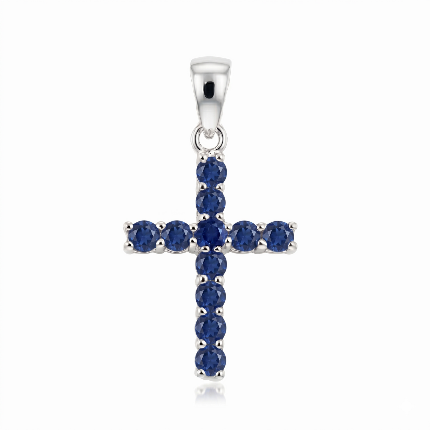 Cruz en  Plata  con Gemas