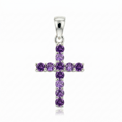 Cruz en  Plata  con Gemas