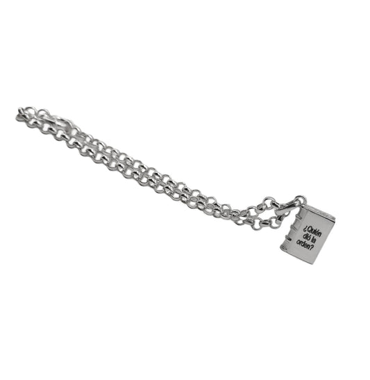 Pulsera Chamrs Libro, En Plata 950