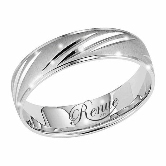 Argolla de Matrimonio Compromiso En Plata Diamantada