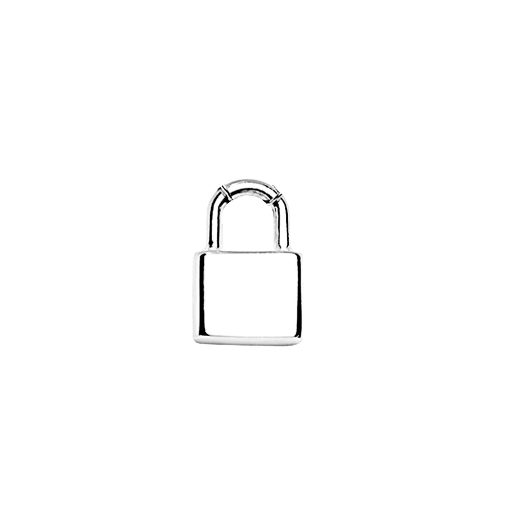 Charm candado macizo  , Dije En Plata 925 Para Grabar