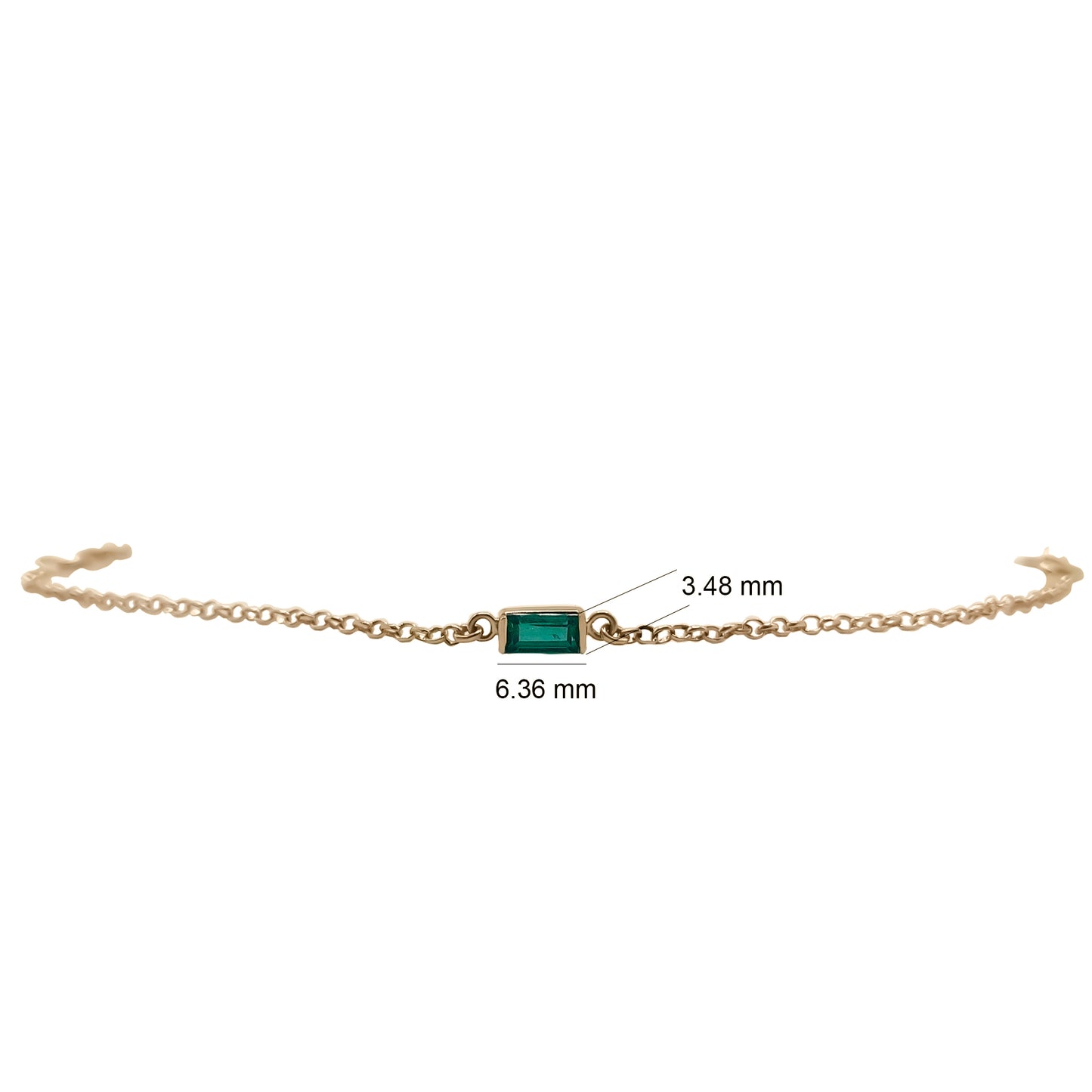 Pulsera En Oro Con Esmeralda En Oro Amarillo 18k