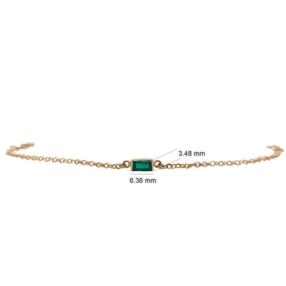Pulsera En Oro Con Esmeralda En Oro Amarillo 18k