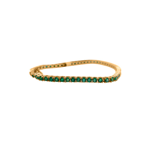 Pulsera Tenis con Esmeralda de Oro Amarillo 18k