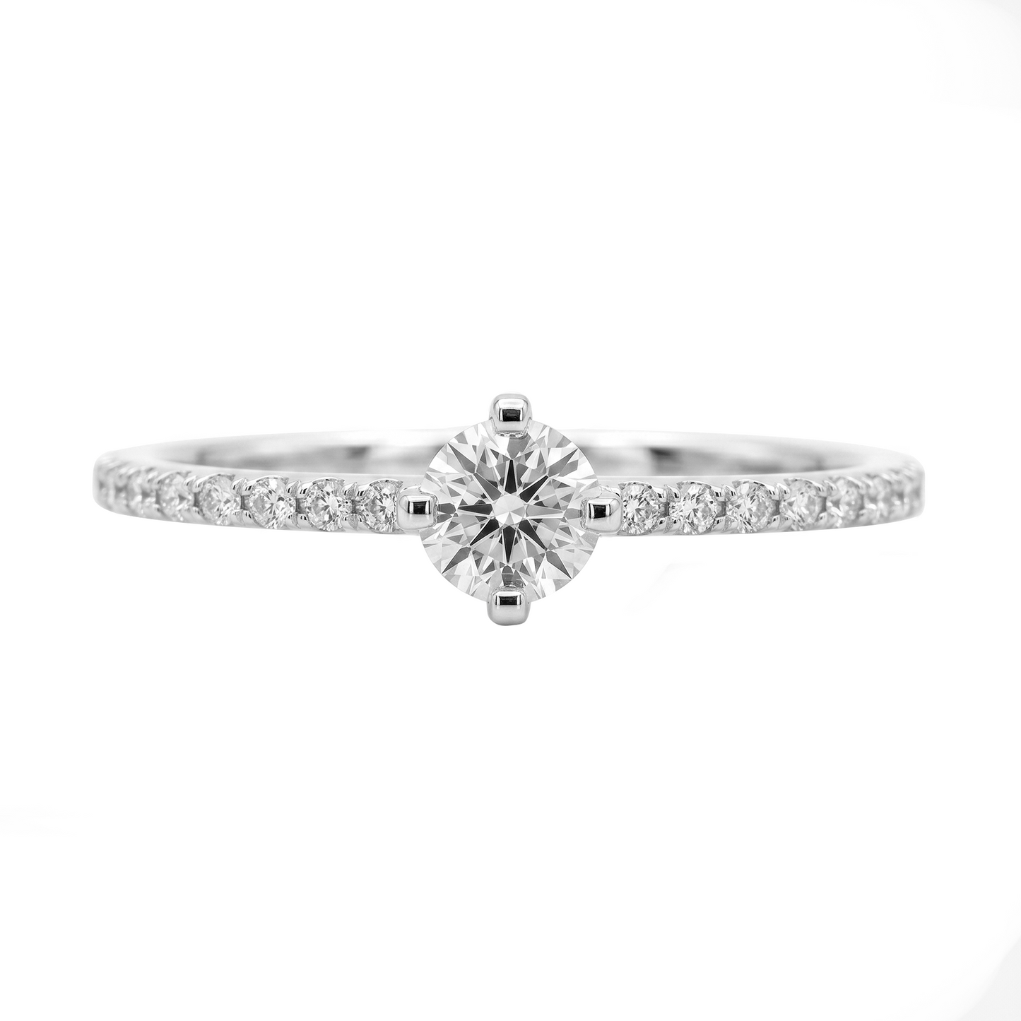 Anillo de Compromiso Oro Blanco 18 k Diamantes