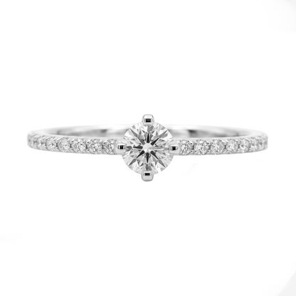 Anillo de Compromiso Oro Blanco 18 k Diamantes