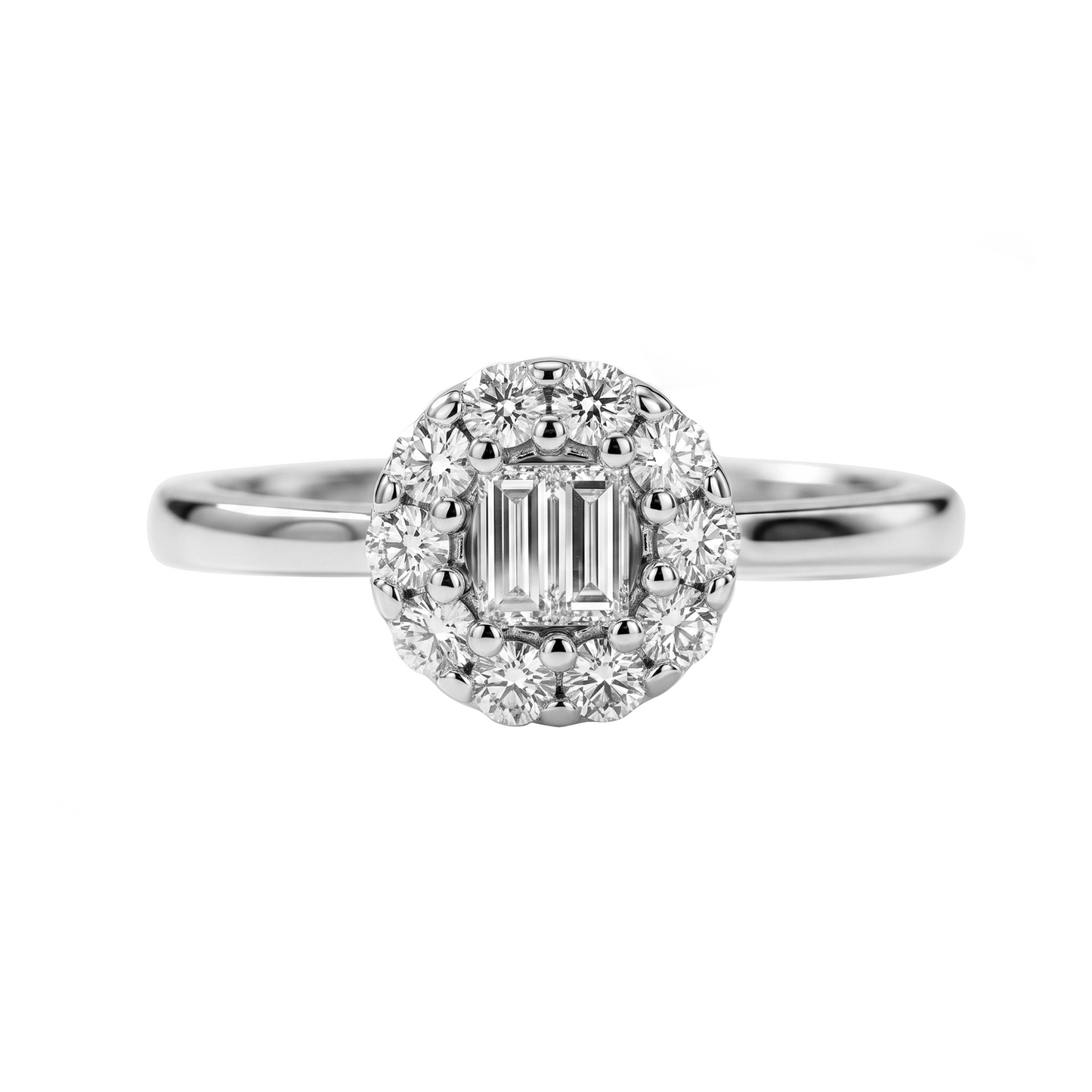 Anillo en Oro Blanco 18K con Diamante Mini Marquesa