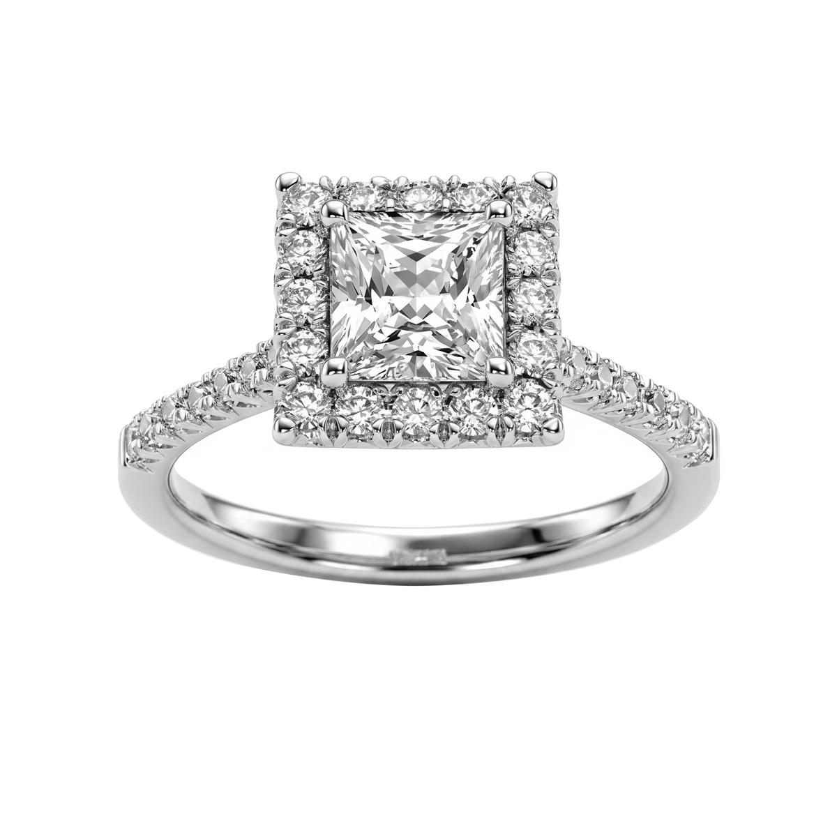 Anillo de Compromiso en Oro Blanco 18k con Diamantes
