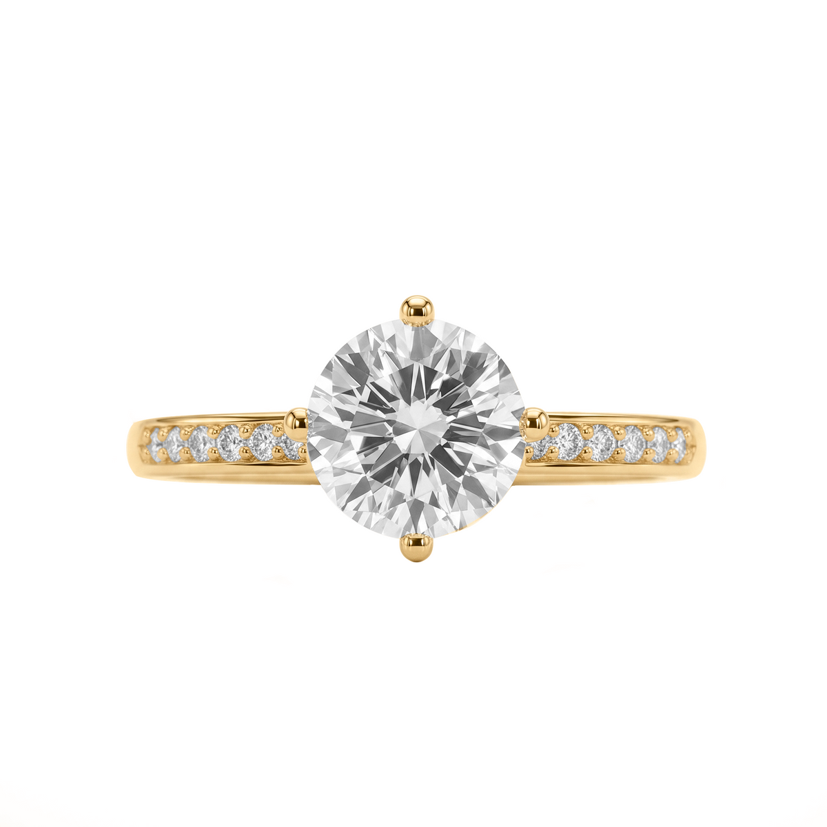 Anillo De Compromiso Oro amarillo 18 K con circón Estilo solitario