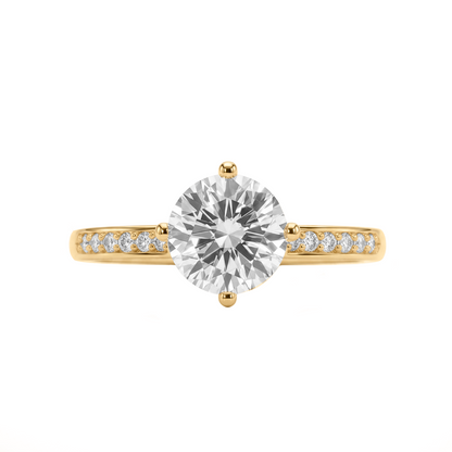Anillo De Compromiso Oro amarillo 18 K con circón Estilo solitario