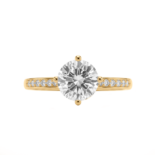 Anillo De Compromiso Oro amarillo 18 K con circón Estilo solitario de Joyería Renue