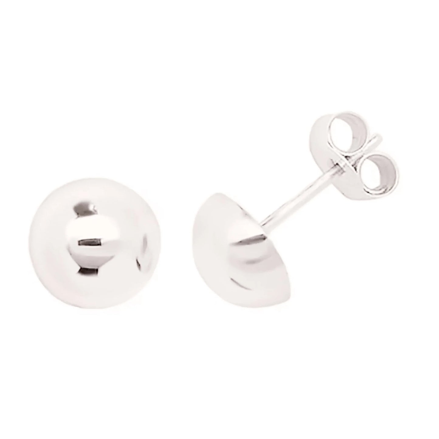 Aretes De Media Bola  18k Oro