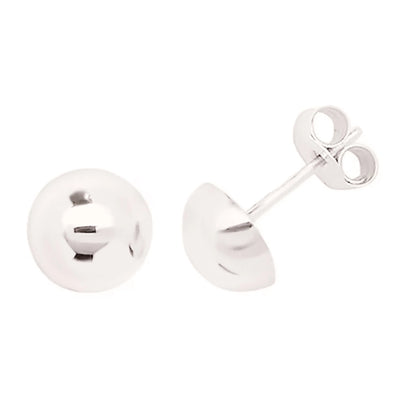 Aretes De Media Bola  18k Oro